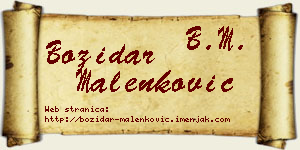 Božidar Malenković vizit kartica